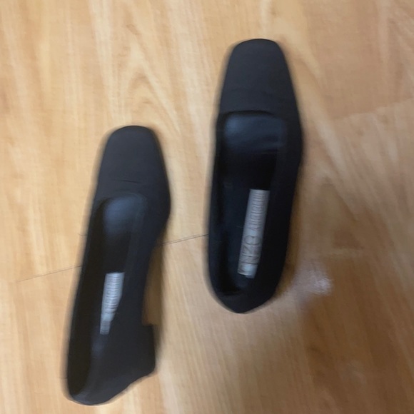 Enzo Angiolini size 5N Black fabric feel 2 inch heels have square toe. - Picture 1 of 7